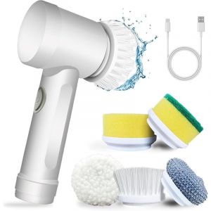 Brosse de Nettoyage &eacute;lectrique, Handheld Spin Scrubber, &eacute;purateur &eacute;lectrique avec 5 t&ecirc;tes de Brosse, kit de Nettoyage Automatique pour Baignoire,
