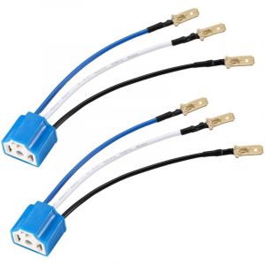 2 Pcs C&eacute;ramique H4 Prises H4 9003 HB2 Faisceau De C&acirc;blage H4 &agrave; 3 Broches Adaptateur Phare Connecteur pour Voiture Camion Bateau Marine Phare
