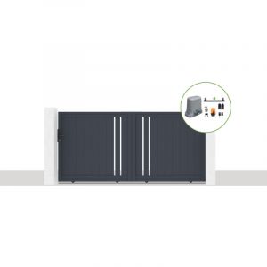 Casanoov - Pack portail coulissant électrique 300x140cm giona + Motorisation tanker C600