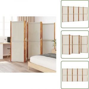 The Living Store Cloison de s&eacute;paration 5 panneaux gris clair 350x180 cm - Cloison De S&eacute;paration - &Eacute;cran De Confidentialit&eacute; - Cloison Amovible