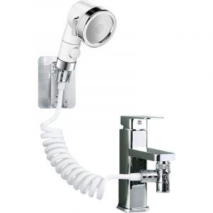 Ensemble Pommeau Douche pour Lavabo Douchette Adaptable sur Robinet Flexible de Robinet de Cuisine,Douchette de Salle de Bain Parfait pour Laver les
