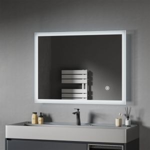 Heilmetz - Miroir led Salle de Bain 60x120 cm Miroir Mural Rectangulaire avec &Eacute;clairage Blanc Froide, IP44, Interrupteur Tactile