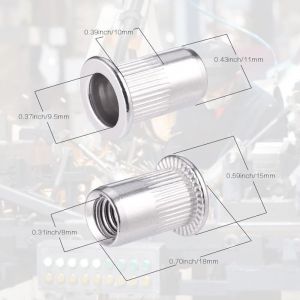 60 Pi&egrave;ces 304 Ecrou a Sertir M8 en Acier Inoxydable T&ecirc;te Plate Ecrou Aveugle Rivet Filet&eacute; Ecrou a Rivet pour pince &agrave; insert filet&eacute;