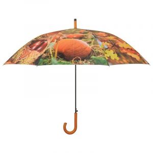 Grand parapluie bois et métal toile polyester Automne