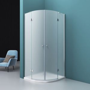 Mai&mai - Cabine de Douche en Angle 90x90cm Paroi de Douche Opaque avec Porte Pivotante Pare Douche en Quart de Cercle Montage R&eacute;versible Rav02VS