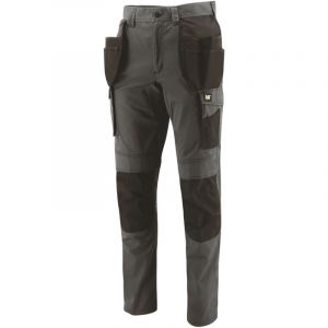 Caterpillar - Pantalon de travail renforc&eacute; stretch multipoches essentials Gris / Noir 42