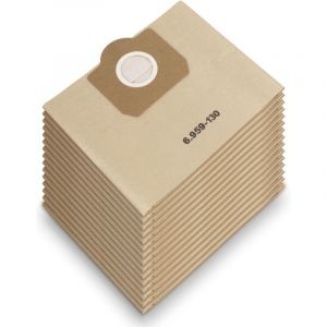 10 sacs filtrants en papier pour K&auml;rcher 6.959-130.0, WD3 sacs d'aspirateur sacs filtrants pour WD3 1629 MV3 Premium A2201/2204/2504/2554/2251/2604