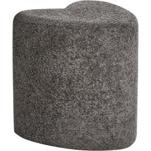 Beliani - Pouf en Forme de Coeur Tabouret Repose Pied Ottoman Rembourr&eacute; en Tissu Chenille Gris Fonc&eacute; Scotia