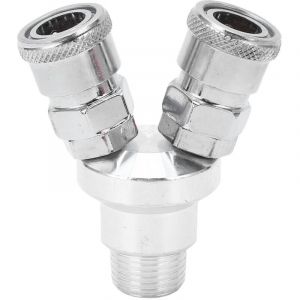 Connecteur 2 Voies Filetage G1/2 Coupleur Rapide S&eacute;parateur d'Air Raccord Pneumatique Flexible Polyvalent pour les Applications Automobiles