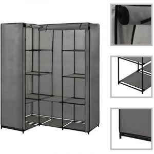Maisonchic - Armoire d'angle, Garde-robe, Penderie gris 130 x 87 x 169 cm pewv17113 design in