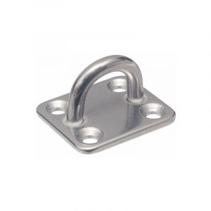 Lot de 5) Pontet sur platine rectangulaire embouti et soudé - Inox A2 Ø8 mm