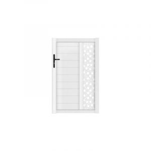 Portillon battant manuel PVC blanc ARLES CARRÉ L 100 x H 140 cm - poignée à gauche