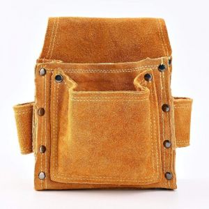 Sacoche de Charpentier pour lTaille, Ceintures Porte-Outils en Cuir de Qualit&eacute; Sup&eacute;rieure Avec 2 Porte-Marteaux, R&eacute;sistante et Professionnelle Sac