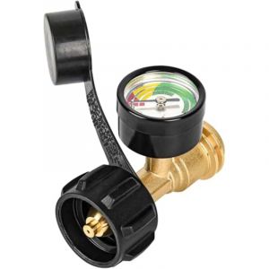 D&eacute;tecteur de fuites de gaz, indicateur de niveau de propane, manom&egrave;tre en laiton pour raccord de bouteille de gaz QCC1, outils pour barbecue