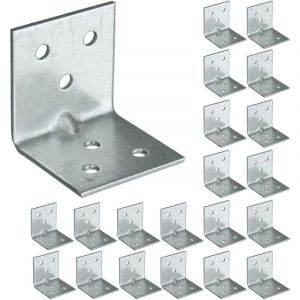 20 x Equerre d'assemblage Equerre de Fixation Angle Droit Support en forme de L, Équerre Angle 90 Degrés en Acier, Équerre de Coin