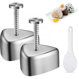 2 Pi&egrave;ces Onigiri Moule &Agrave; Sushi, Moule &Agrave; Boule De Riz, Moule Onigiri Triangle En Acier Inoxydable Moules &Agrave; Sushi Moule &Agrave; Sushis Boule De Riz Moule