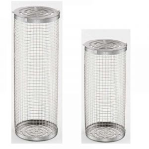 Ensemble de paniers de grillage enroulable embo&icirc;tables avec poign&eacute;e en bois (2 pi&egrave;ces, 31 &times; 10cm，20 &times; 9 cm), panier de grillage enroulable,