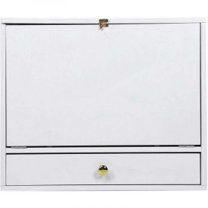 Enowelir Bureau mural, bureau mural avec tiroir de rangement et &eacute;tag&egrave;res, bureau mural rabattable pour ordinateur portable, bureau flottant pour