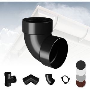 Syst&egrave;me de goutti&egrave;re - PVC plastique de 130 mm, s&eacute;lection de composants - RainWay 130: anthracite, Coude de tuyau 87&deg; double