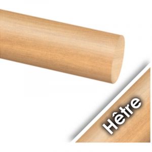 Main courante ronde &Oslash; 42 mm en bois - longueur 3000 mm - h&ecirc;tre brut - DESIGN PRODUCTION