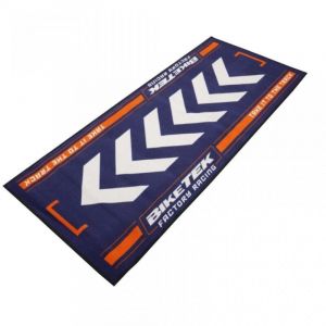 Tapis environnemental pour moto Biketek Garage Mat Orange bleu