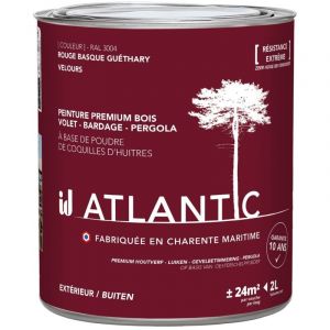 Peinture bois ext&eacute;rieurs - RAL 3004 Rouge basque Gu&eacute;thary - 2L - ATLANTIC