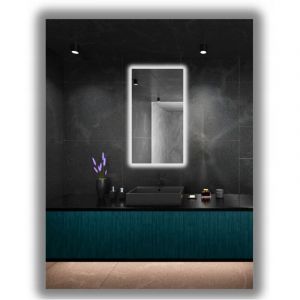 Miroir lumineux LED 100x120 cm, &eacute;tanche IP65, &agrave; suspendre verticalement ou horizontalement
