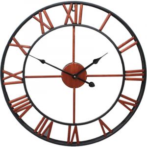 Horloge de jardin murale d'ext&eacute;rieur, grande horloge de jardin &agrave; chiffres romains, en fer forg&eacute;, 50 cm (cuivre)