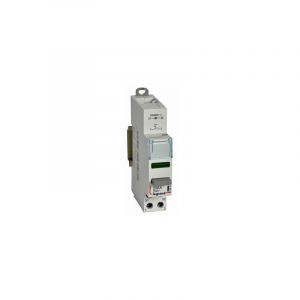 Legrand - Inter poussoir modulaire double fonction contact 1NO + voyant led vert 110V à 400V - 1 module - 412914