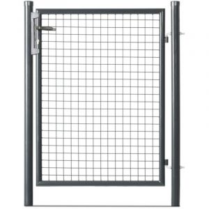 Portillon grillag&eacute; en acier galvanis&eacute; maille 50 x 50 passage L 1m x H1m00 Gris anthracite