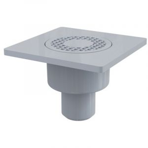 Siphon de sol PVC, sortie verticale &Oslash; 50, grille PVC 150x150 mm, APV4