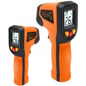 Thermom&egrave;tre Infrarouge Laser Digital, Thermom&egrave;tre Industriel Sans Contact, -50 &agrave; 400&deg;C, Ecran LCD R&eacute;tro&eacute;clair&eacute;, Pour Cuisine/BBQ/Industrie