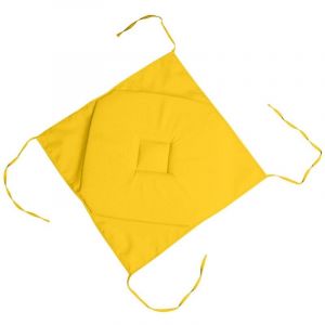 Coussin galette de chaise 4 rabats jaune 40x40cm