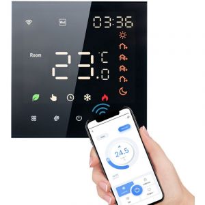 Thermostat WiFi intelligent, commande vocale, écran lcd programmable numérique 3A, écran tactile, thermostat de chauffage par le sol, thermostat