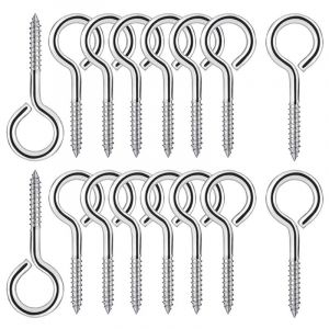 25 Pièces M4 Piton à Visser en Acier Inoxydable 304 Vis Mouton Oeil Rond Auto Taraudeuse Vis à Anneau Crochets à Oeil Boulon à œil Crochets Piton à