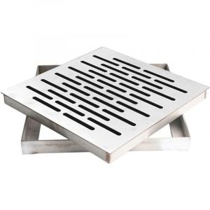 Foss&eacute; de drainage &agrave; cadre en acier inoxydable avec couvercle de drainage ext&eacute;rieur, grille de drainage des eaux pluviales, adapt&eacute; au sol de jardin,