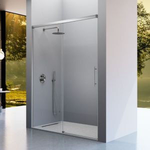 Paroi de douche fixe + Porte coulissante URBAN 119-122 cm