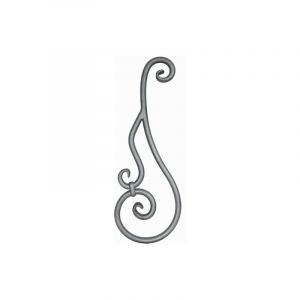 Volute de renfort en s inégale coupe droite - Hauteur 780mm Largeur 280mm rond Ø25mm - Fer forgé - à souder Deco Fer Forge