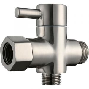 G 3/8" Robinet Inverseur de Toilette Connecteur Laiton 3 Voies Robinet d'Arr&ecirc;t Douche Nickel Bross&eacute; Z-V-D