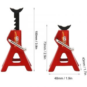 Kit de r&eacute;paration de chandelles m&eacute;talliques 6T (2 pi&egrave;ces) pour voiture RC 1/10, rouge.