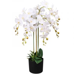 Maison Chic - Plante artificielle Plante Déco Fleur Artificielle avec pot Orchidée 75 cm Blanc 37771