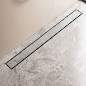 Caniveau de Douche à Carreler 80 cm en Acier Inoxydable Caniveau de Sol à l'italienne Grille Pour caniveau Siphon de canal de douche avec pare-odeur