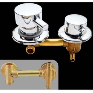2 Voies Mitigeur Thermostatique Robinets De Douche,Laiton Douche Robinet Cabine,Mitigeur Cabine De Douche Entraxe 10Cm,Intubation 2-way-10cm