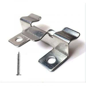 Lot de 100 clips de fixation pour terrasse en composite avec vis en acier inoxydable（hauteur 1 cm）