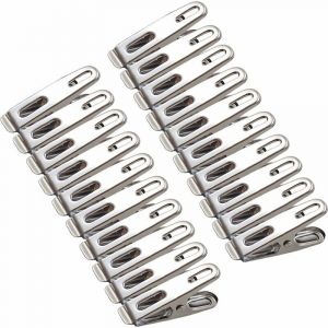 Lot de 20 Pinces à Linge INOX( Argent ) , 4.5 cm Petites Pinces à Linge métal Pince Linge Inoxydable Epingle a Linge