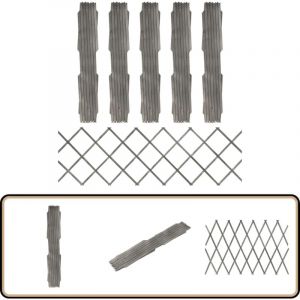 Clôture à treillis 5 pcs Gris Bois de sapin massif 180x60 cm - Clôture Bois - Clôture Jardin - Clôture Treillis - Clôture Extensible - Panneau De