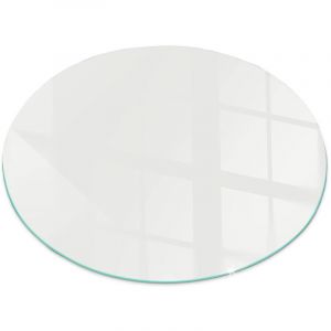 Plaque ronde en verre tremp&eacute; sous chemin&eacute;e et po&ecirc;le protection sol parquet Couleur Ivoire Ronde fi 90