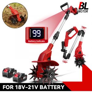 Motoculteur &eacute;lectrique sans fil Brushless 1600W, tondeuse &agrave; gazon, scarificateur, outil de jardin compatible avec batterie Makita.