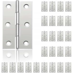 Ensoleille - 24 Pcs Petit Charnières pour Portes, Charnière Inox, diy Charnières de Portes pour Porte Placard Charnière Piano Boîtes à bijoux La