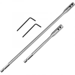 2 Pi&egrave;ces Extension de Foret en Acier &agrave; Haute Teneur en Carbone avec 2 Cl&eacute;s Hexagonales, Rallonge Six Pans 1/4" 6,35 mm, Extension de Foret Rallonge,